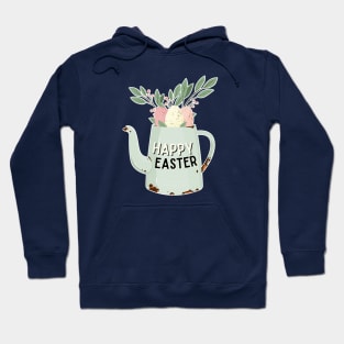 Happy Easter Greeting with Flowers Hoodie